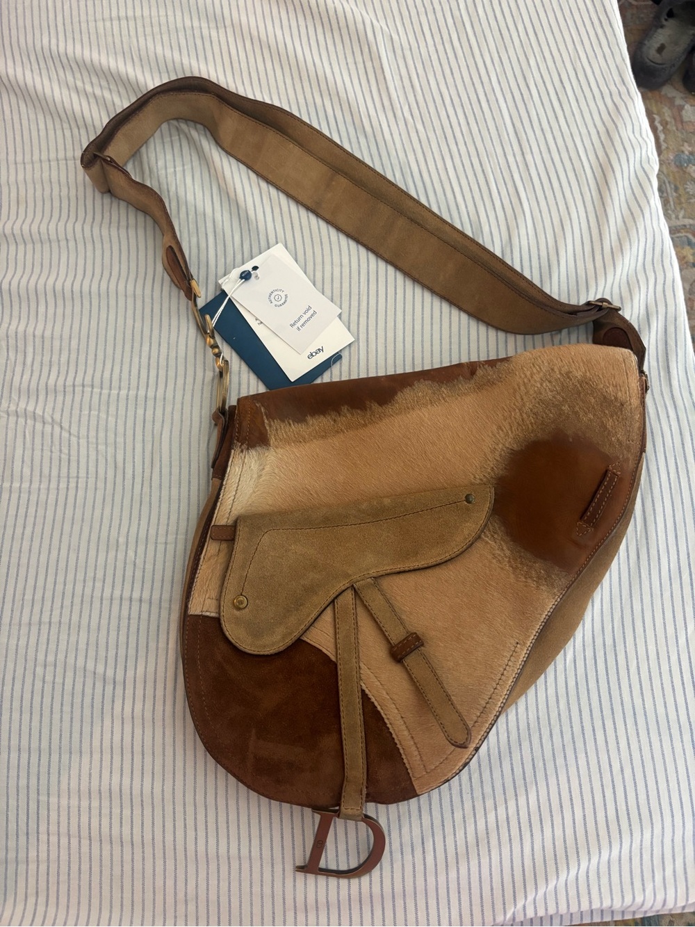 Dior Patchwork Saddle Messenger Bag - Brown & Tan